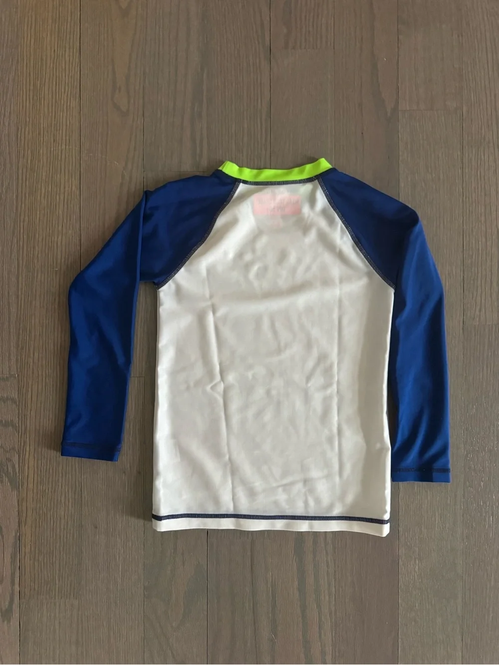 Kids Blue & White Long-Sleeve Rash Guard Swim Top